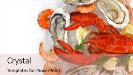  Presentation with gluten free food various pasta - Slides consisting of various fresh seafood on white background and a coral colored foreground