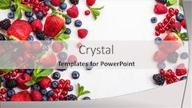  Presentation with berries - PPT theme enhanced with various-fresh-summer-berries-top background and a light gray colored foreground