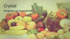  Presentation with fruit - Audience pleasing slide set consisting of various fruit and vegetables backdrop and a  colored foreground