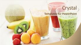  Presentation with food - Beautiful PPT layouts featuring various fruity shakes with fresh backdrop and a cream colored foreground
