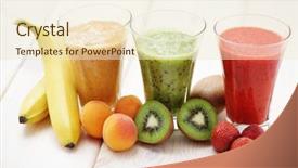  Presentation with fruit drink - Slide deck with various fruity shakes with fresh background and a lemonade colored foreground