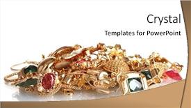  Presentation with gold diamond - Slide deck featuring various gold jewellery isolated background and a  colored foreground