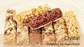  Presentation with granola - Beautiful slides featuring chocolate corn flake - various granola bars - diet backdrop and a lemonade colored foreground
