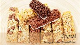  Presentation with granola - Presentation theme enhanced with chocolate corn flake - various granola bars - diet background and a coral colored foreground