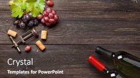  Presentation with corkscrew - Audience pleasing slide deck consisting of various-grapes-wine-bottles backdrop and a tawny brown colored foreground