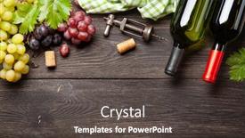  Presentation with corkscrew - Slide deck featuring various-grapes-wine-bottles background and a dark gray colored foreground