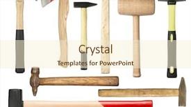  Presentation with octopus on isolated white - PPT theme with various hammers and ax isolated background and a cream colored foreground