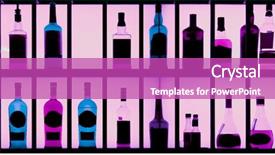  Presentation with alcohol vodka - Cool new slides with various hard alcohol bottles backdrop and a purple colored foreground