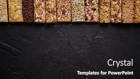  Presentation with granola - Cool new PPT layouts with various-healthy-granola-bars-placed backdrop and a dark gray colored foreground