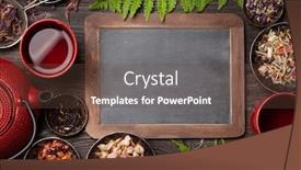  Presentation with tea cup - Audience pleasing presentation theme consisting of various-herbal-dry-tea-teapot backdrop and a tawny brown colored foreground