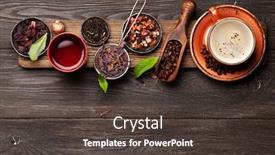  Presentation with tea coffee - Presentation theme consisting of various-herbal-tea-and-espresso background and a dark gray colored foreground