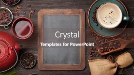  Presentation with tea coffee - Slide set with various-herbal-tea-and-espresso background and a tawny brown colored foreground