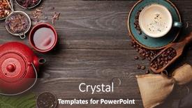  Presentation with tea cup - Cool new PPT layouts with various-herbal-tea-in-teapot backdrop and a tawny brown colored foreground
