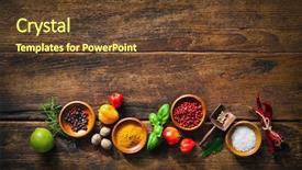  Presentation with spices - Presentation theme consisting of various herbs and spices background and a tawny brown colored foreground