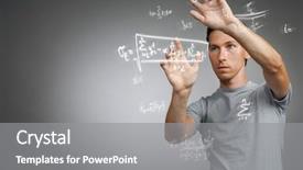  Presentation with math science - Cool new slide deck with various high school math backdrop and a gray colored foreground
