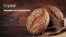  Presentation with seeds - Presentation theme having various-homemade-bread-with-seeds background and a tawny brown colored foreground