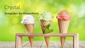  Presentation with ice cream cones - PPT layouts having various-ice-cream-in-waffle background and a yellow colored foreground