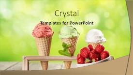  Presentation with ice cream cones - Presentation theme with various-ice-cream-in-waffle background and a soft green colored foreground