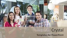  Presentation with ice - PPT theme having various ice creams in parlor background and a mint green colored foreground