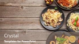  Presentation with pasta sauce - Slide set featuring various-italian-pasta-seafood-mushroom background and a coral colored foreground