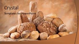  Presentation with bread - Cool new theme with various kind of bread backdrop and a coral colored foreground
