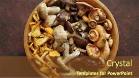  Presentation with mushrooms - Slide deck featuring various-kinds-of-assorted-raw background and a tawny brown colored foreground