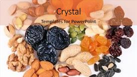  Presentation with dried fruits seeds nuts - Audience pleasing theme consisting of various kinds of dried fruits backdrop and a coral colored foreground