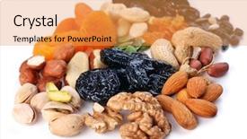  Presentation with groups - Slides with various kinds of dried fruits background and a yellow colored foreground