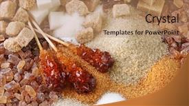  Presentation with sugar - PPT theme with various kinds of sugar close background and a coral colored foreground