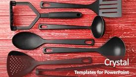  Presentation with utensils - Slides having  background and a  colored foreground