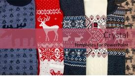  Presentation with ugly christmas sweater - Theme having various-knitted-christmas-pullovers background and a coral colored foreground