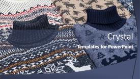  Presentation with ugly christmas sweater - PPT theme featuring various-knitted-christmas-pullovers background and a ocean colored foreground