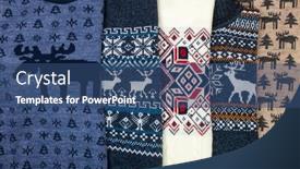  Presentation with ugly christmas sweater - Theme consisting of various-knitted-christmas-pullovers background and a ocean colored foreground