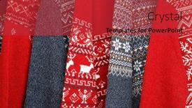  Presentation with knitted knitting needle - Theme having various-knitted-christmas-turtleneck-pullovers background and a red colored foreground