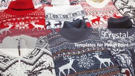  Presentation with knitted clothes - Slide deck with various-knitted-christmas-turtleneck-sweaters background and a gray colored foreground