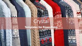  Presentation with knitted clothes - Presentation enhanced with various knitted turtleneck sweaters and pullovers with norwegian ornament on hanger rack in a clothes store or at a wardrobe selective focus background and a coral colored foreground