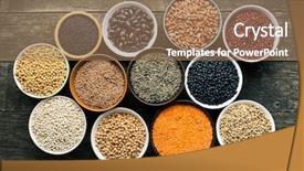  Presentation with beans legumes - Beautiful slide deck featuring soy beans - various legumes in different bowls backdrop and a coral colored foreground