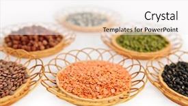  Presentation with lentils - Beautiful PPT layouts featuring various lentils and pulses on a white background backdrop and a white colored foreground