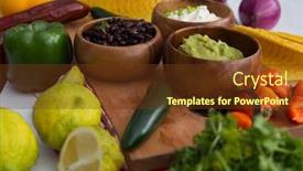  Presentation with mexican food - PPT theme with various-mexican-food-ingredients background and a tawny brown colored foreground