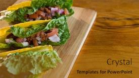  Presentation with mexican food - PPT layouts having various-mexican-food-on-wooden background and a gold colored foreground