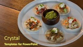  Presentation with mexican food - Slide deck enhanced with various-mexican-food-on-wooden background and a tawny brown colored foreground
