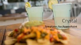  Presentation with mexican food - PPT theme featuring various-mexican-food-on-wooden background and a coral colored foreground