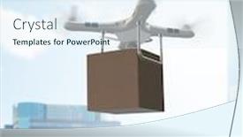  Presentation with drone delivery - Amazing theme having various-modern-delivery-methods backdrop and a sky blue colored foreground