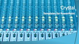  Presentation with radio broadcasting mixer - Audience pleasing presentation design consisting of various music and sound theme backdrop and a teal colored foreground