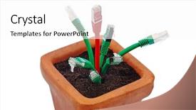  Presentation with broadband - Presentation theme enhanced with symbolic of broadband and internet background and a white colored foreground