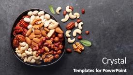  Presentation with dark space - Colorful theme enhanced with various-nuts-on-a-dark backdrop and a dark gray colored foreground