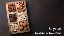  Presentation with text box - Slides enhanced with various nuts selection peanuts hazelnuts background and a black colored foreground