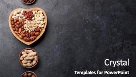  Presentation with hazelnuts - Colorful presentation theme enhanced with various nuts selection peanuts hazelnuts backdrop and a dark gray colored foreground