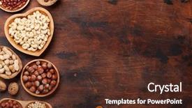  Presentation with hazelnuts - Cool new PPT theme with various nuts selection peanuts hazelnuts backdrop and a tawny brown colored foreground