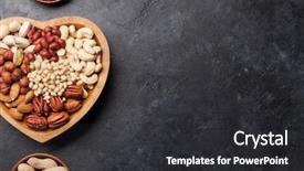  Presentation with hazelnuts - Colorful slide set enhanced with various nuts selection peanuts hazelnuts backdrop and a dark gray colored foreground